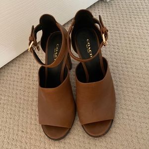 Coach leather heels, size 6.5